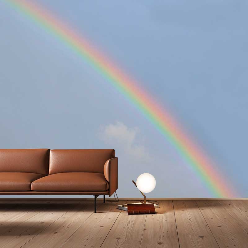 Rainbow Sky Murals Wallpaper for Bedroom, Waterproofing, Custom Size Available