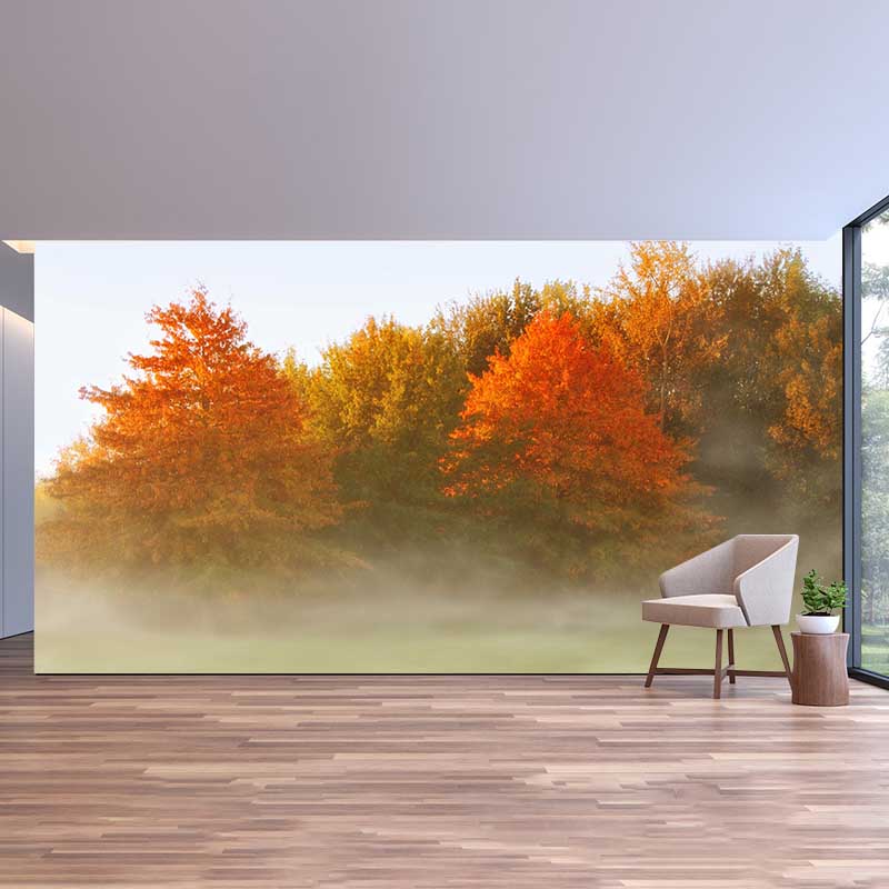 Fall Forest Mural Modern Murals Wallpaper for Living Room Moisture Resistant, Custom Size Available