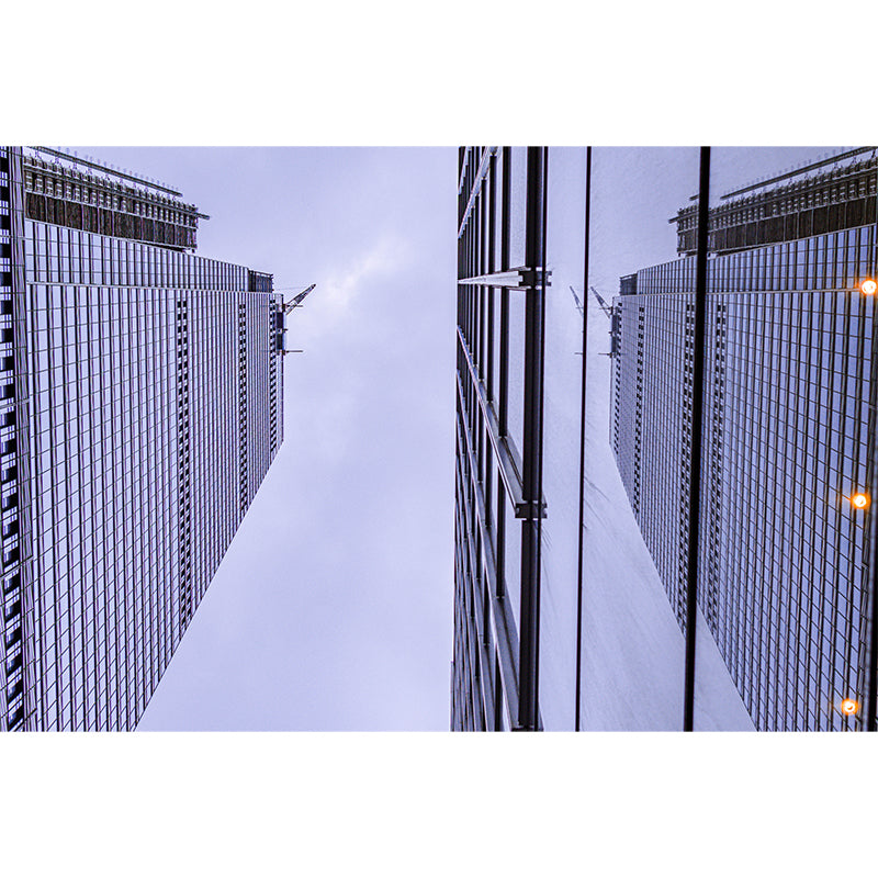 Simple City Building Mural Wallpaper for Meeting Room Stain Resistant, Custom Made