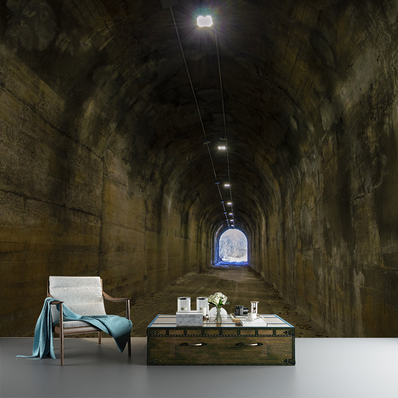 Dark Color Spatial Extension Mural Wallpaper Moisture Resistant for Sitting Room