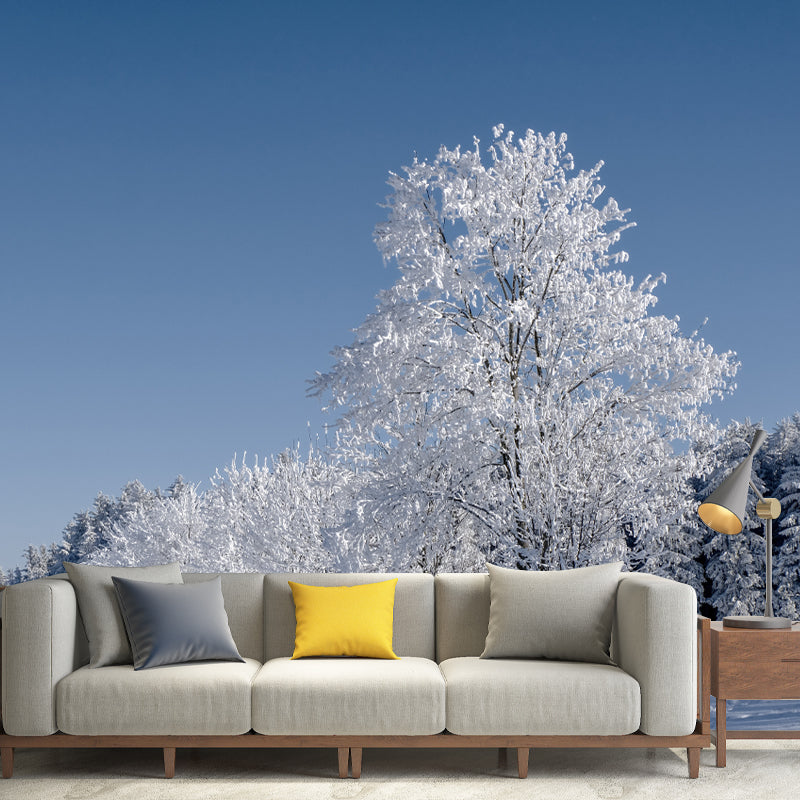 Winter Forest Mural Wallpaper Modern Decorative Washable, Custom Size Available