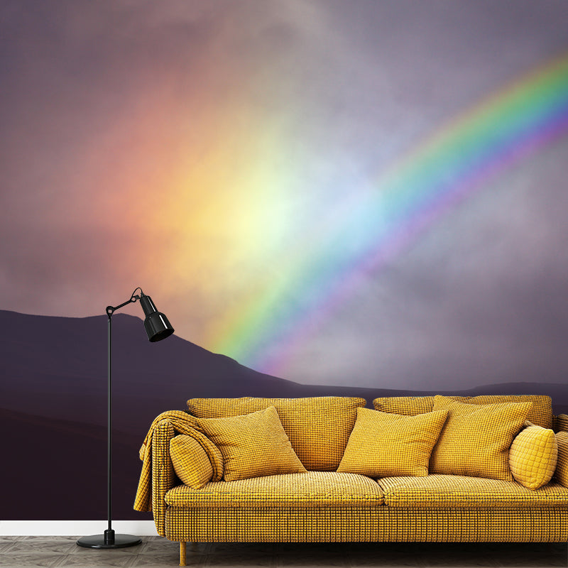 Rainbow Sky Mural Wallpaper for Wall Decor Contemporary Girls Room Water Resistant