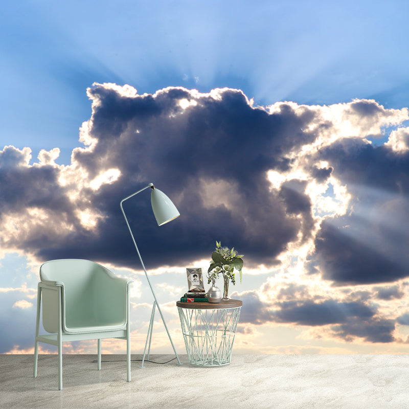 Cloudy Sky Mural Wallpaper for Wall Decor Contemporary Gust Room Wall Art