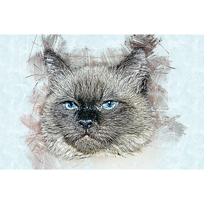 Animal Illustration Mural Wallpaper Stain Resistant Wall Covering for Living Room