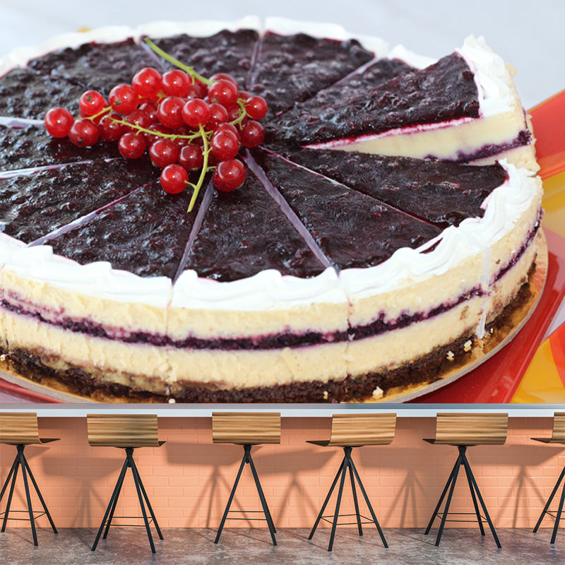 Sweet Cake Mural Personalized Minimalism Wall Art for Bakery, Custom Size Available