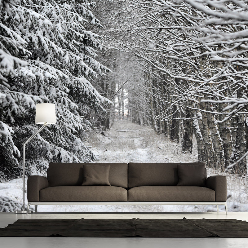 Forest Landscape Wall Murals Moisture Resistant Wall Covering for Gust Room