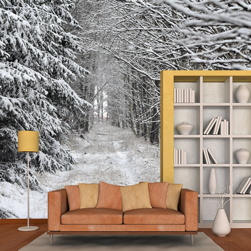 Forest Landscape Wall Murals Moisture Resistant Wall Covering for Gust Room