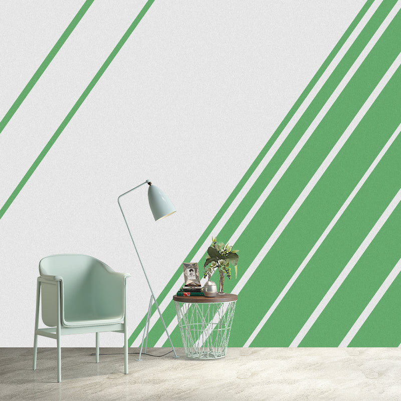 Geometry Pattern Mural Moisture Resistant Wall Covering for Dining Room