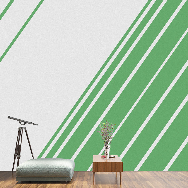 Geometry Pattern Mural Moisture Resistant Wall Covering for Dining Room