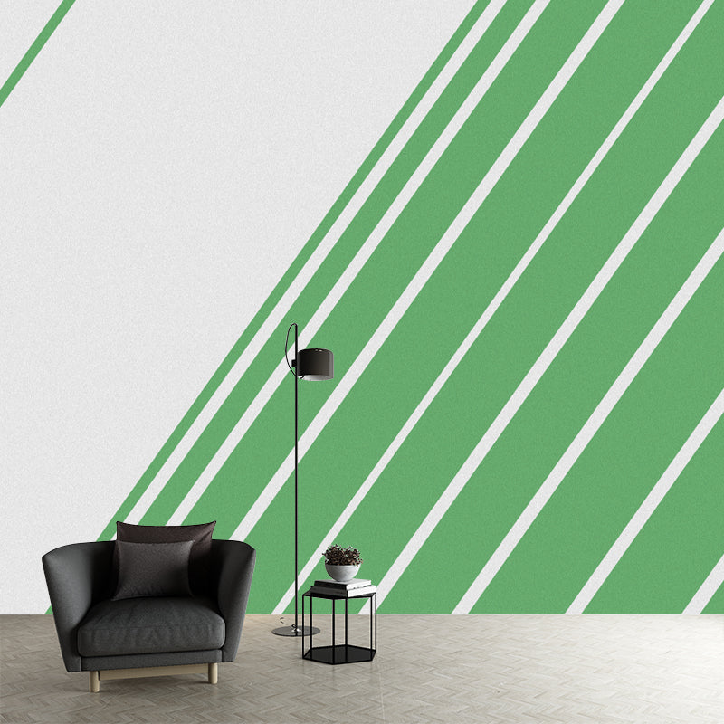 Geometry Pattern Mural Moisture Resistant Wall Covering for Dining Room