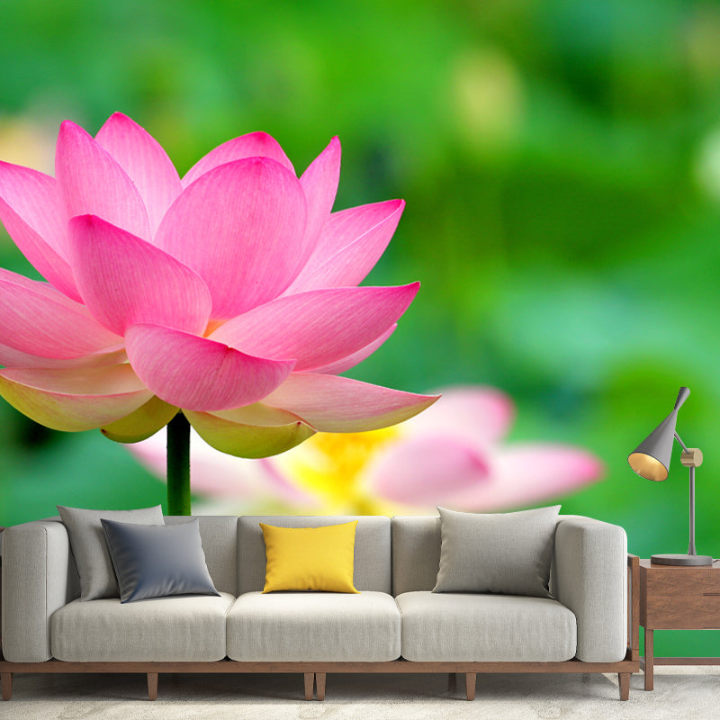 Lotus Wall Mural Stain-Proofing Home Decoration for Bedroom, Custom Size Available