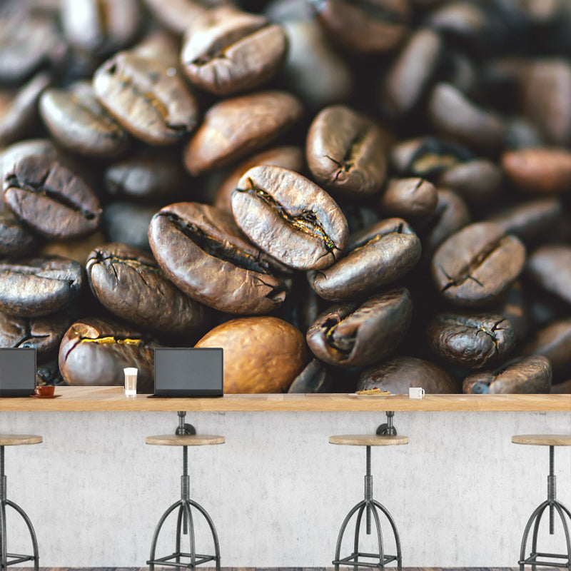 Coffee Beans Stain Resistant Coffee Shop Wall Covering, Made to Measure