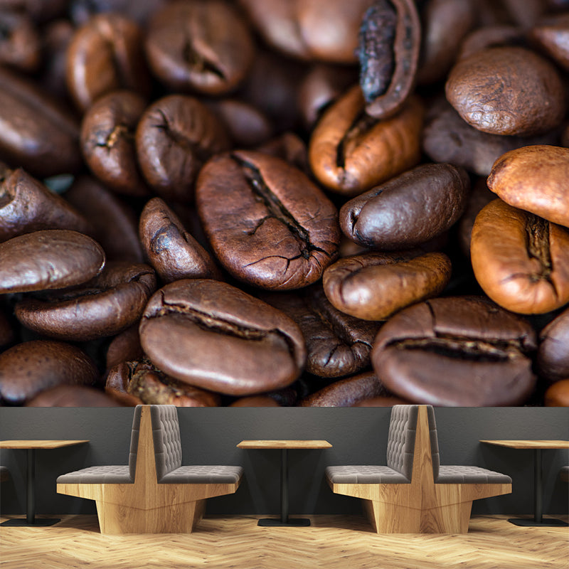Coffee Beans Stain Resistant Coffee Shop Wall Covering, Made to Measure