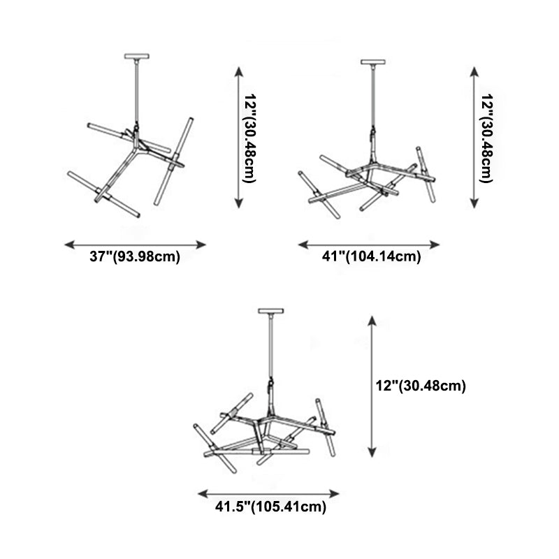 Multi Lights Aluminum Chandelier Light Fixtures Modern Style Branch Pendant Lights