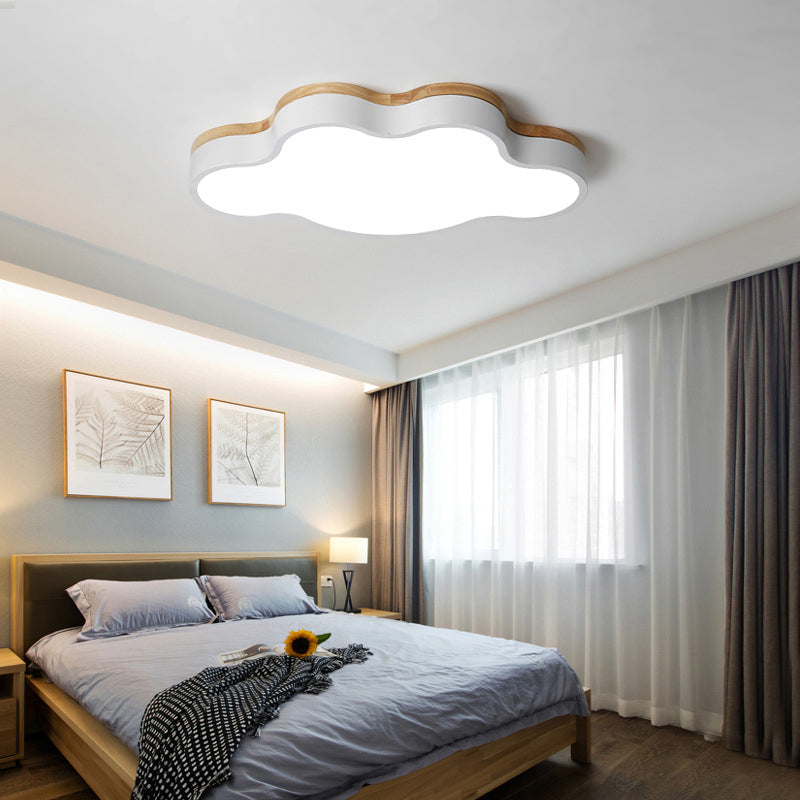 Lámpara de techo de macarrón de hierro forjado, montaje empotrado LED de nube acrílica, estilo nórdico moderno, para dormitorio