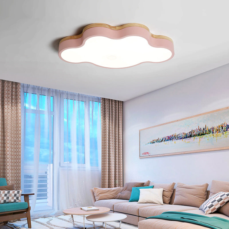 Lámpara de techo de macarrón de hierro forjado, montaje empotrado LED de nube acrílica, estilo nórdico moderno, para dormitorio