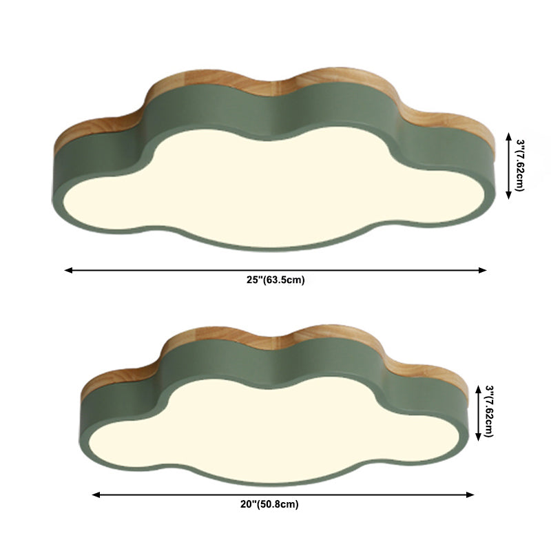 Lámpara de techo de macarrón de hierro forjado, montaje empotrado LED de nube acrílica, estilo nórdico moderno, para dormitorio