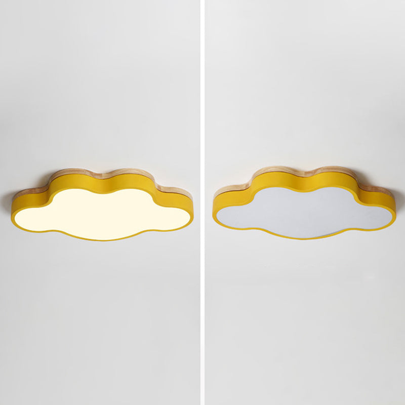 Lámpara de techo de macarrón de hierro forjado, montaje empotrado LED de nube acrílica, estilo nórdico moderno, para dormitorio