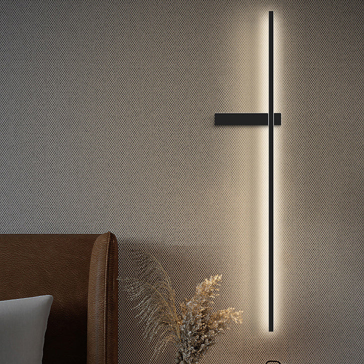 Luces de pared modernas de pared lineal mate de luz metal 1 lámpara de luz de luz