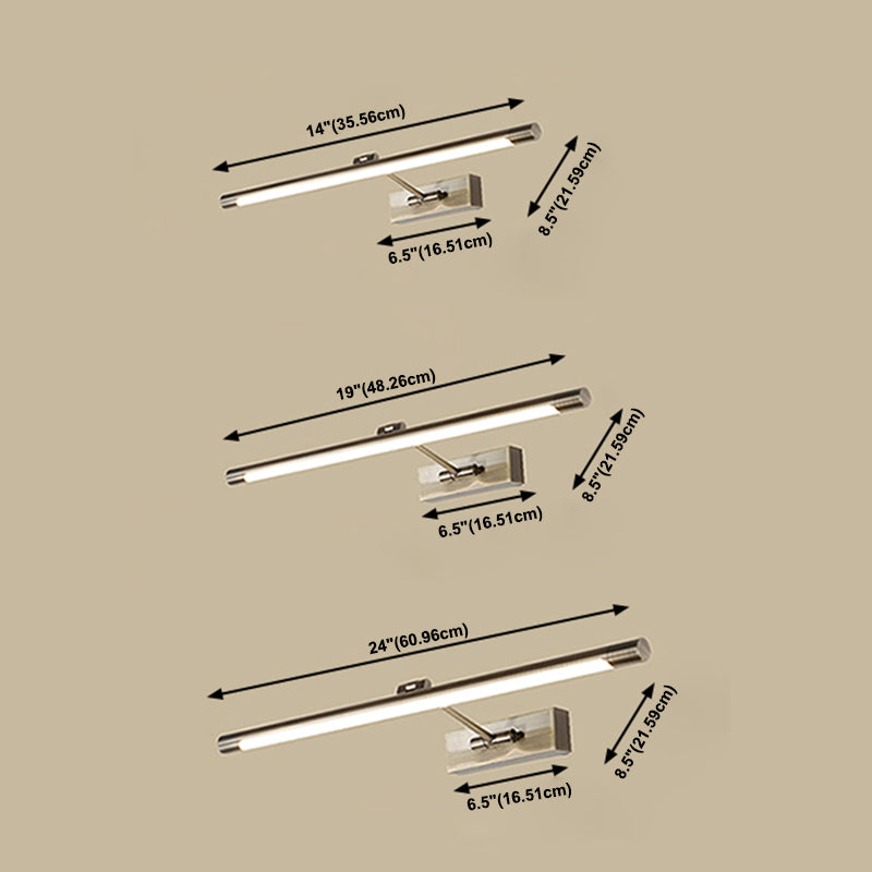 Metal linear Shade Swing Arm Wall Lights Modern 1 Head Wall Mount Fixture in Nickel Sconce