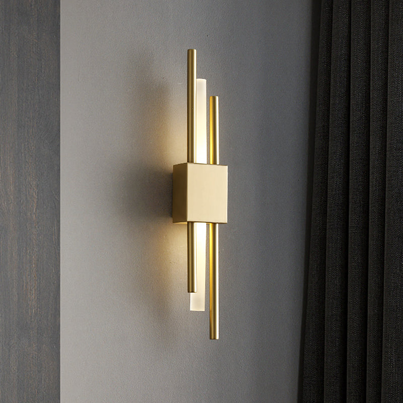 Post-Modern Simple Fashion Style Linear Shade Wall Sconce Metal 1 Light Sconces