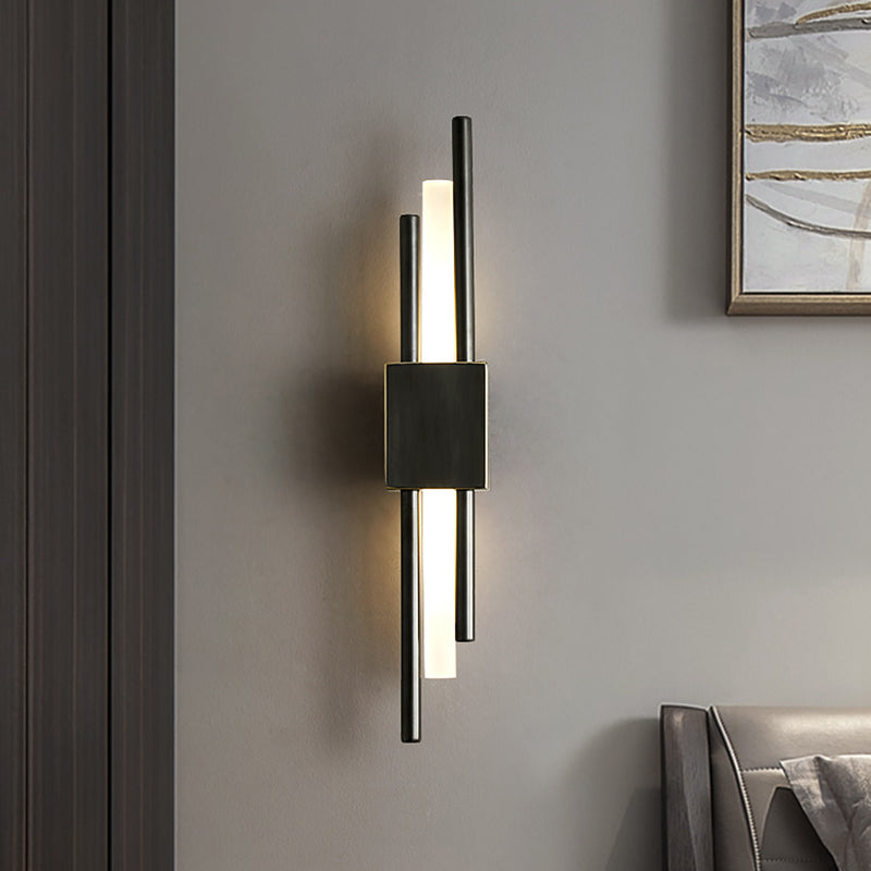 Post-Modern Simple Fashion Style Linear Shade Wall Sconce Metal 1 Light Sconces