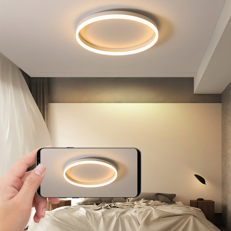 Acrylic Circular LED Ceiling Light in Modern Creative Style Wrought Iron Flush Mount for Bedroom