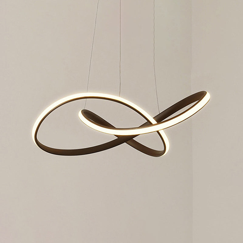 Moderna lampada sospesa in alluminio a pendente a led concisa con tonalità silicone