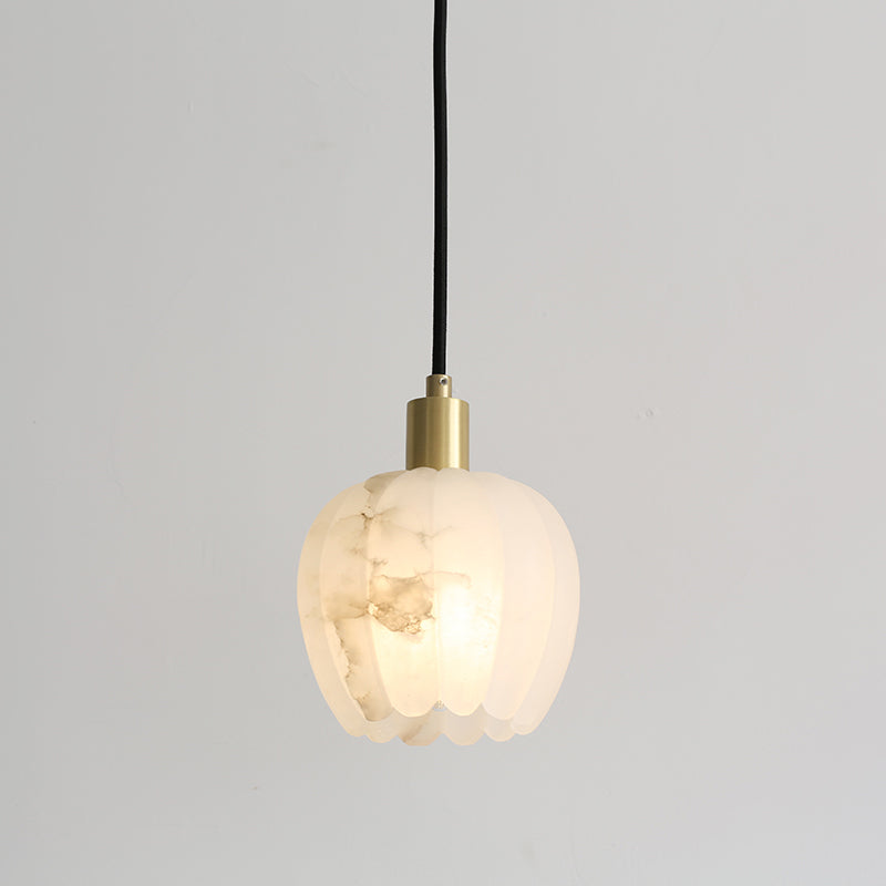Minimaliste de style tambour grappe pendentif lumineuse, plafonnier multi-pendentif en marbre
