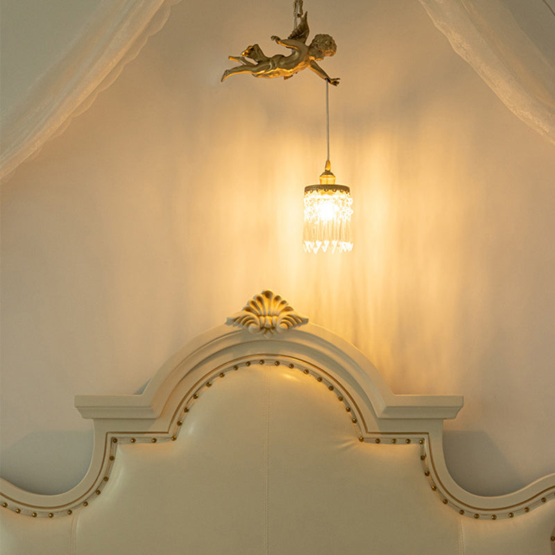 Luxury Indoor Pendant Light, Metal Angel Top 1-Light Pendant Lighting in Brass Color