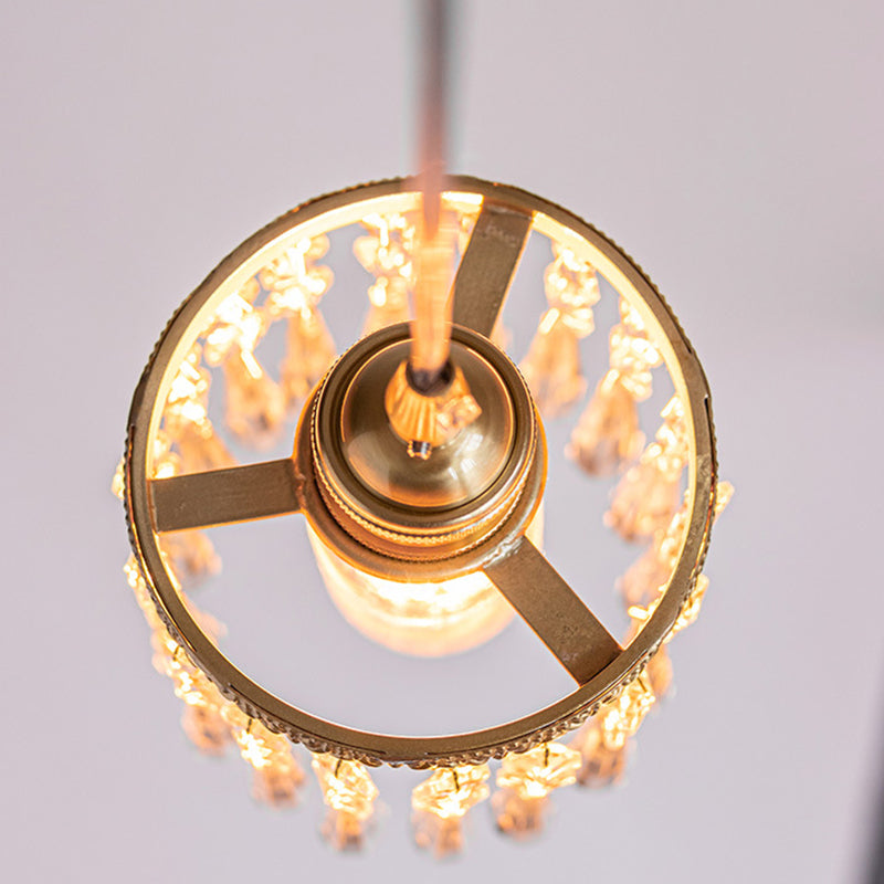 Luxury Indoor Pendant Light, Metal Angel Top 1-Light Pendant Lighting in Brass Color