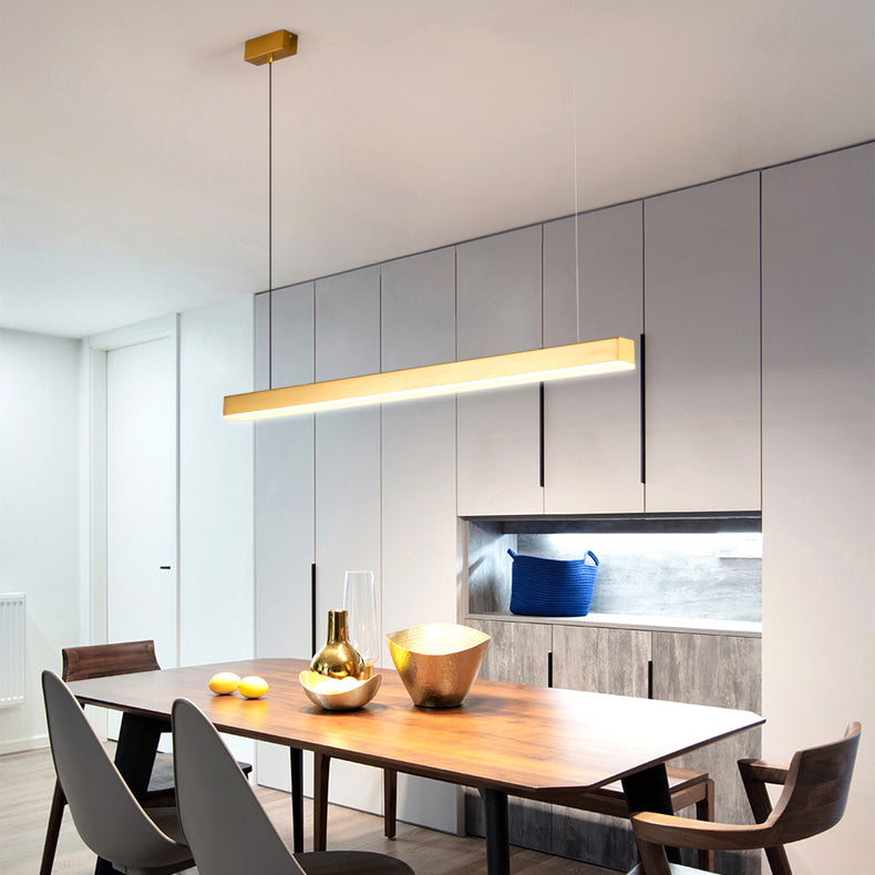 Simple Modern Style LED Hanging Island Pendant Light for Dining Room Office