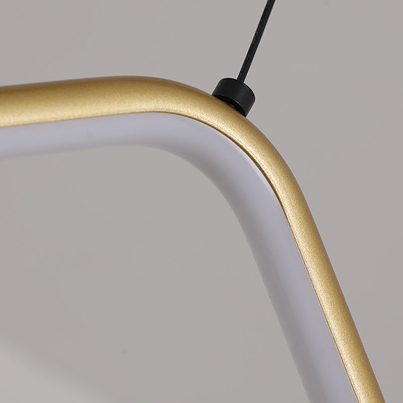 Modern Style Linear Pendant Light Fixtures Metal 2 Lights Led Hanging Lamp