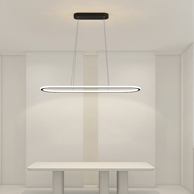 Simple Modern Nordic Style LED Hanging Island Pendant Light for Dining Room Office
