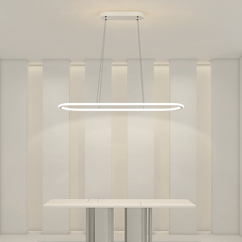 Simple Modern Nordic Style LED Hanging Island Pendant Light for Dining Room Office