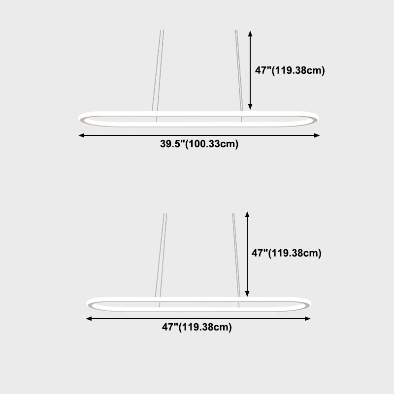 Simple Modern Nordic Style LED Hanging Island Pendant Light for Dining Room Office