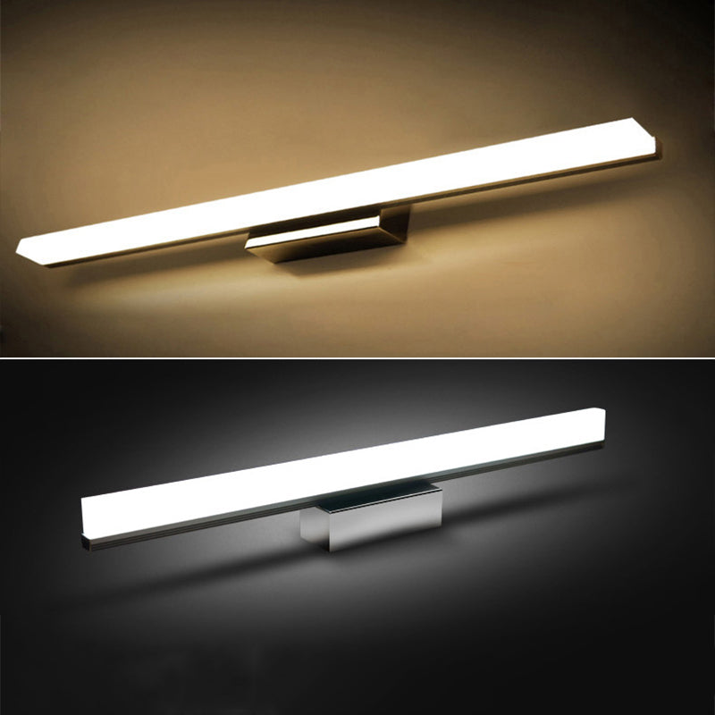 1-Light Linear Wall Sconce Modern Simple Style  Mirror Wall Lighting in  Silver