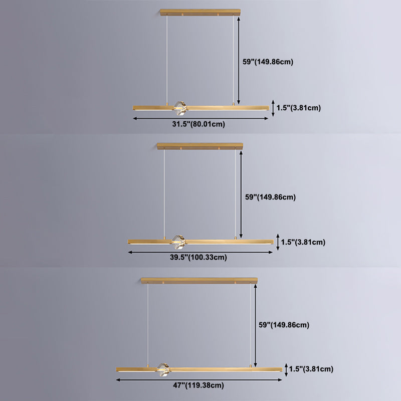 Simple Modern Light Luxury Style LED Hanging Island Pendant Light for Dining Room Office