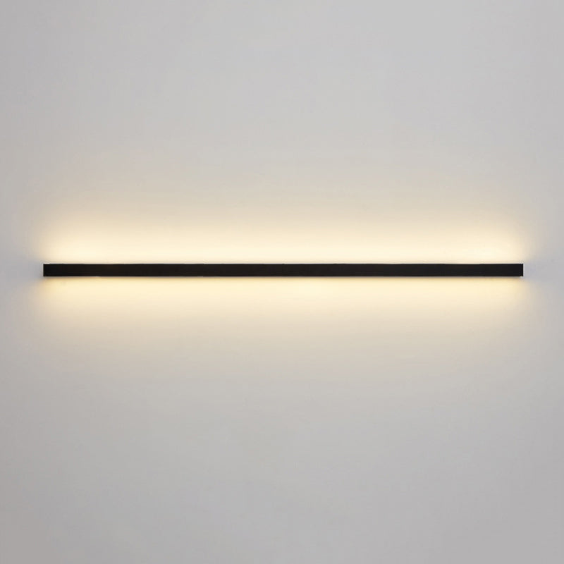 1 Licht linearer Schatten Wandleuchten moderner einfacher Stil Metallwandbeleuchtung in Schwarz