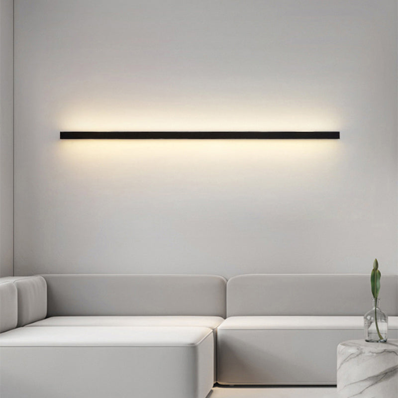 1 Licht linearer Schatten Wandleuchten moderner einfacher Stil Metallwandbeleuchtung in Schwarz
