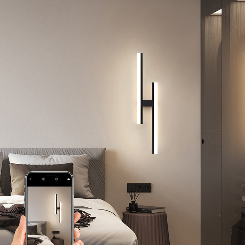 Lámpara de lámpara de montaje de pared lineal moderna lineal lámpara de pared de 1 luces para dormitorio