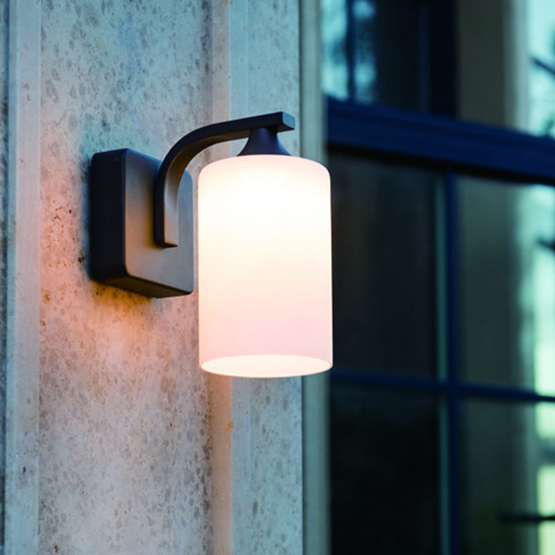 Cylinder Wall Mount Lamp 1-Light Vintage Black Wall Lighting Fixture for Bedroom