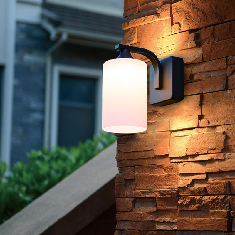 Cylinder Wall Mount Lamp 1-Light Vintage Black Wall Lighting Fixture for Bedroom