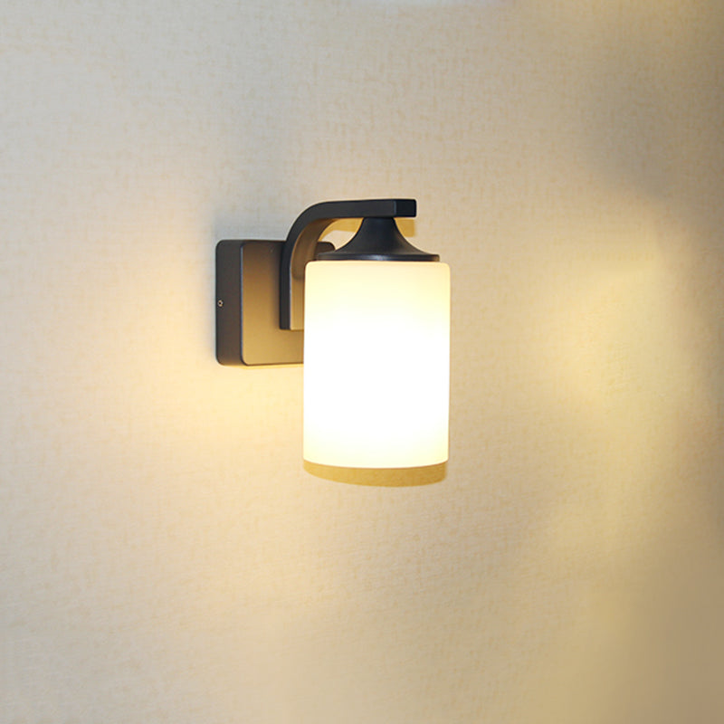 Cylinder Wall Mount Lamp 1-Light Vintage Black Wall Lighting Fixture for Bedroom