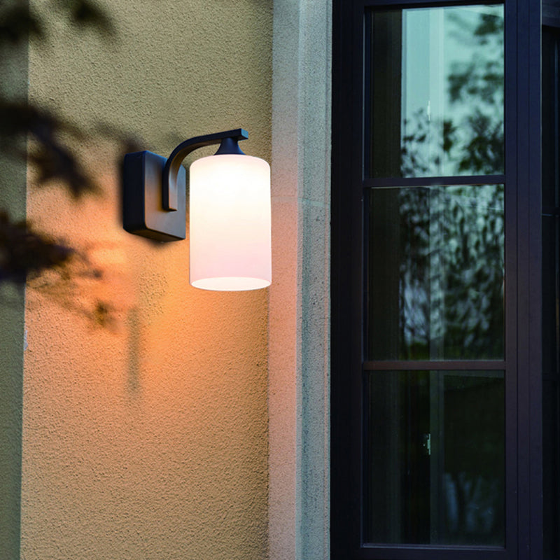 Cylinder Wall Mount Lamp 1-Light Vintage Black Wall Lighting Fixture for Bedroom