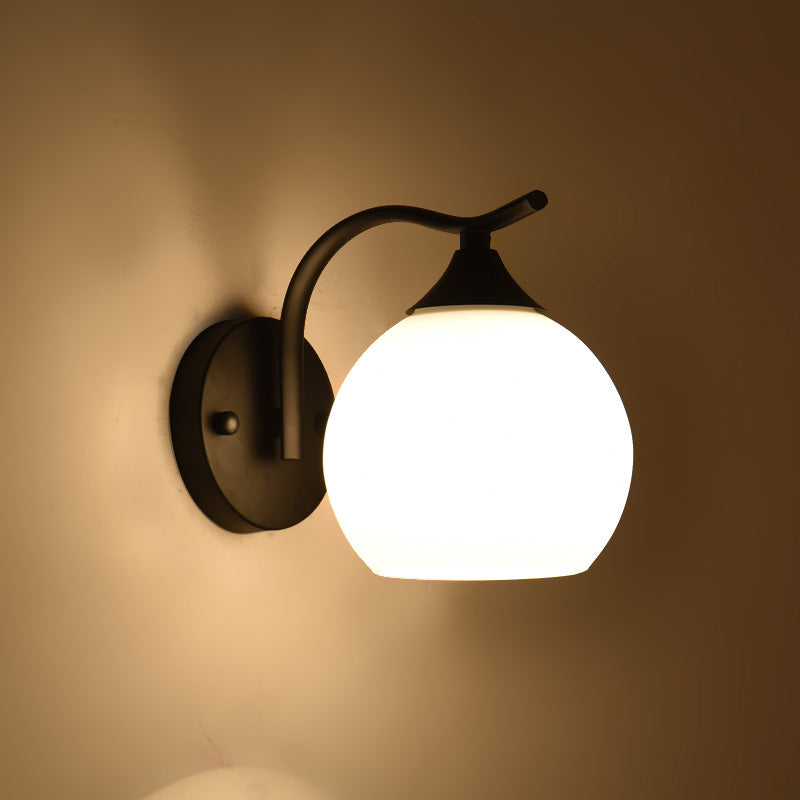 Schwarz schmiedeeisere Wandleuchte Industrieschlafzimmer Kuppel Wandmontage Lampe