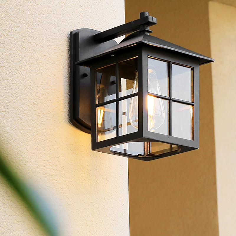 Schmiedeeisen-Wandlampenlampe Industriedach 1-Licht-Lampenlampe für Garten