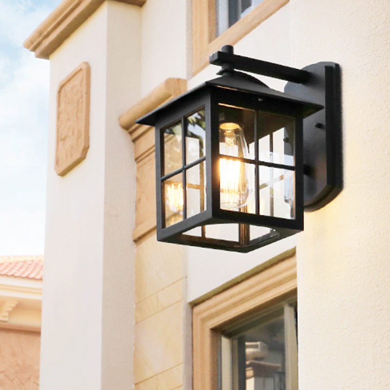 Wrought Iron Wall Lamp Sconce Industrial Loft 1-Light Sconce Lamp for Garden