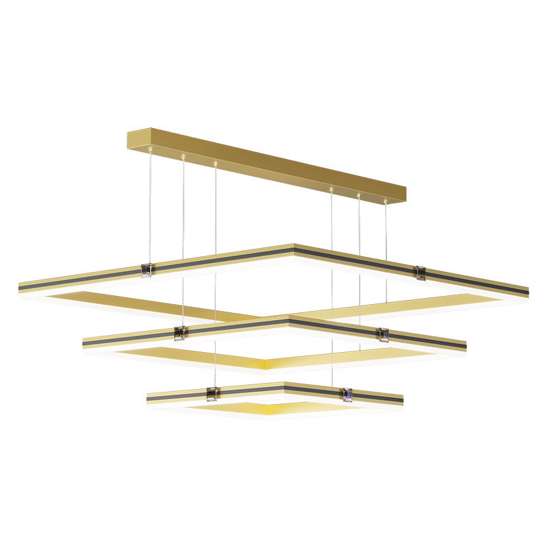 Modern 3-Tiered Chandelier Light Fixtures Metal LED Hanging Lamp for Living Room