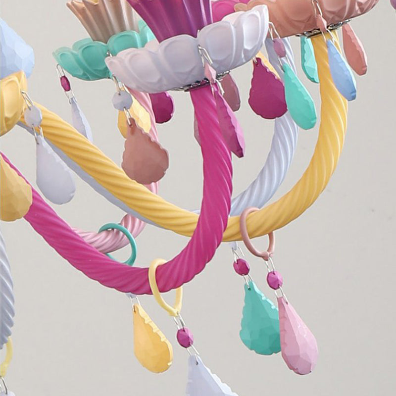 Lampada a soffitto multicolore in vetro Lampada candele in stile moderno